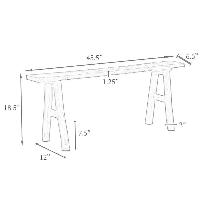 Banc mince Acacia East at Main marron : bois massif, rectangulaire, non capitonné, banc d'entrée