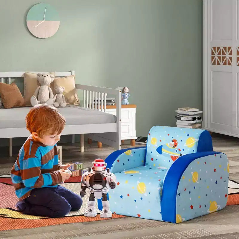 Costway Canapé 3-en-1 Convertible pour Enfants Lit de Repos Pliant Multifonctionnel Fauteuil