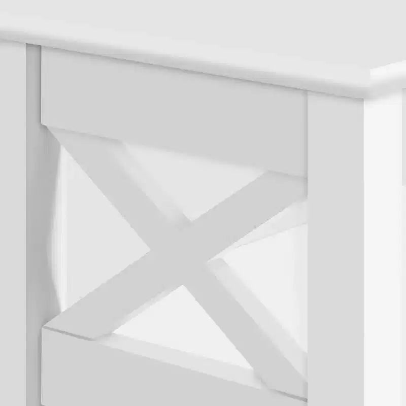 Table d'appoint étroite à 3 niveaux Yaheetech avec étagère de rangement, Blanche