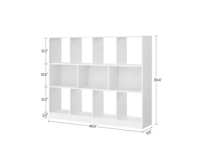 Bibliothèque Étagère de Rangement VASAGLE avec 11 Compartiments Blanc