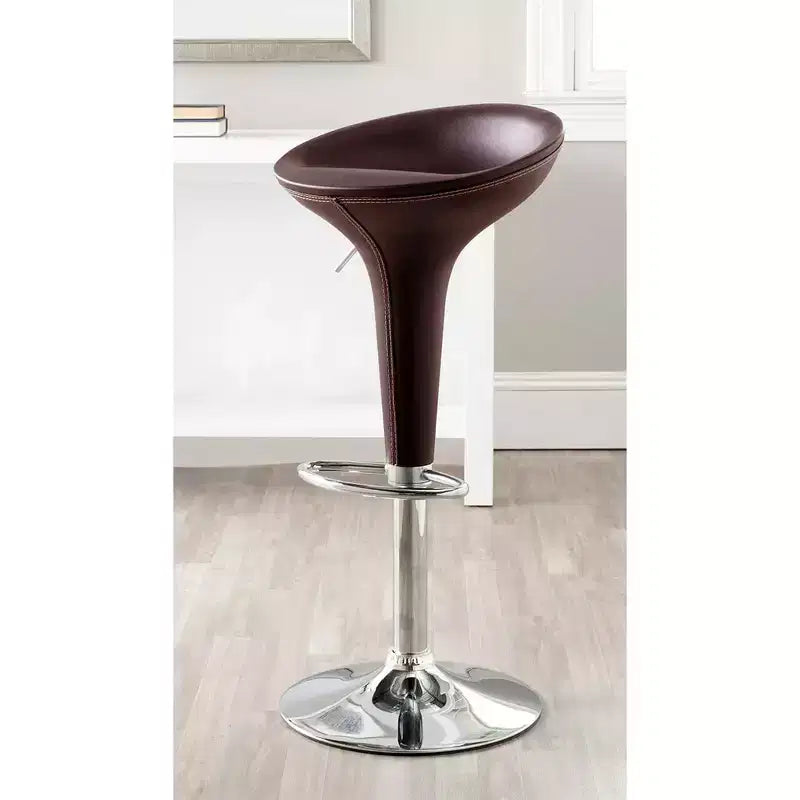 Tabouret de bar réglable Alpha Leather, style Bombo contemporain