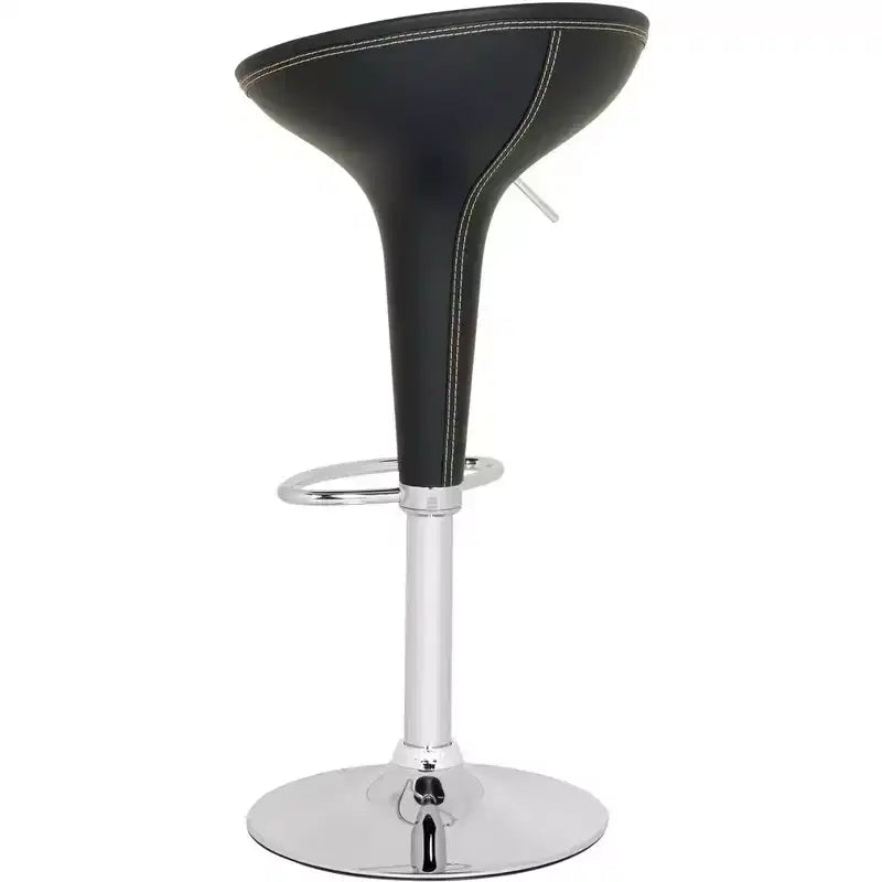 Tabouret de bar réglable Alpha Leather, style Bombo contemporain