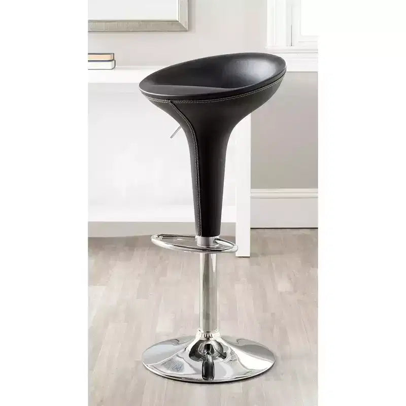 Tabouret de bar réglable Alpha Leather, style Bombo contemporain