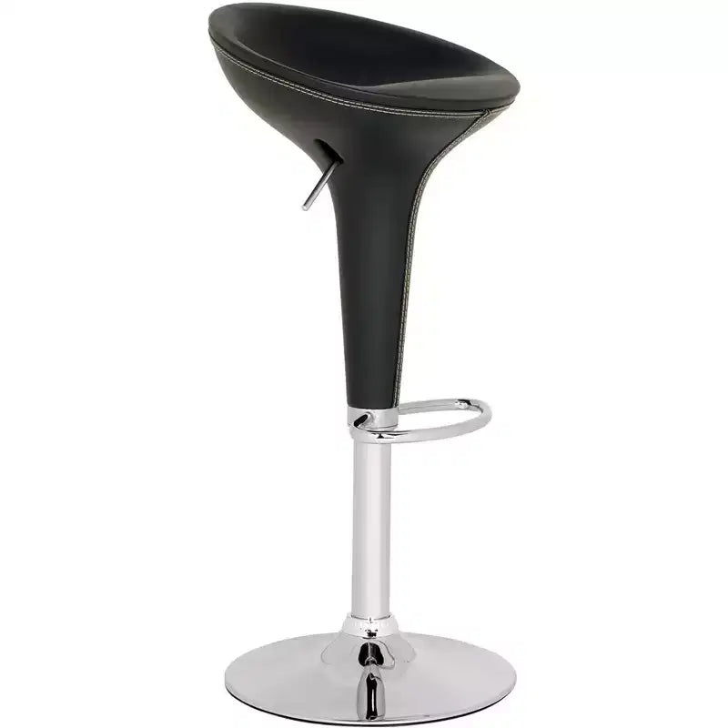 Tabouret de bar réglable Alpha Leather, style Bombo contemporain
