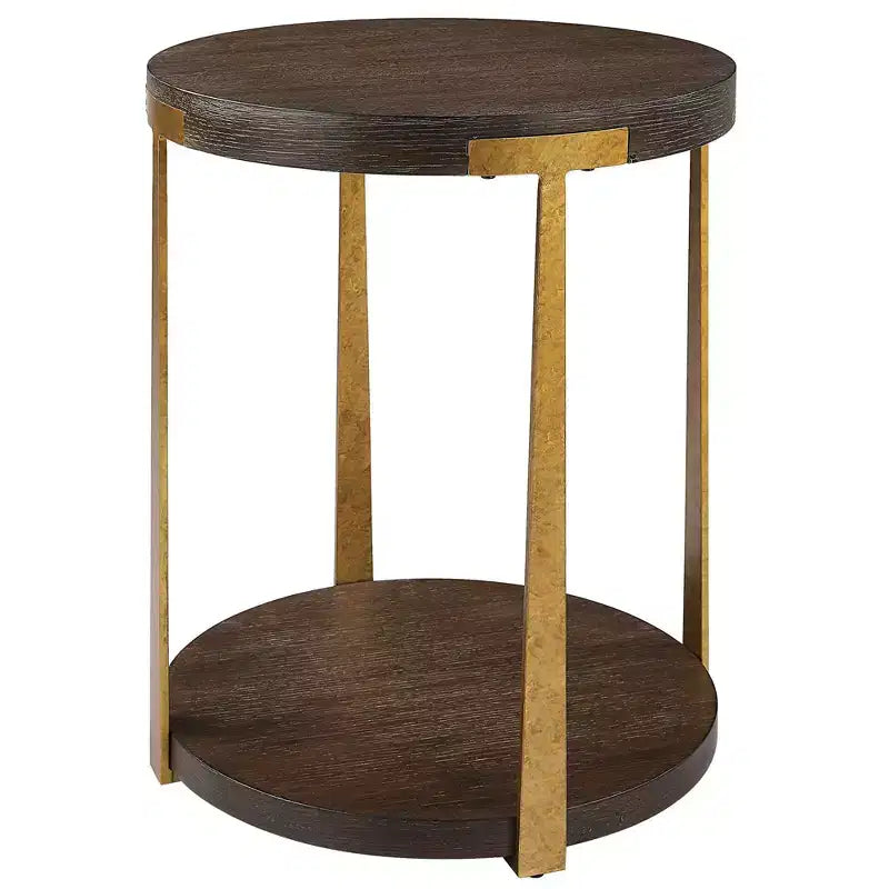 Table d'appoint ronde en bois de café 19" Uttermost Palisade