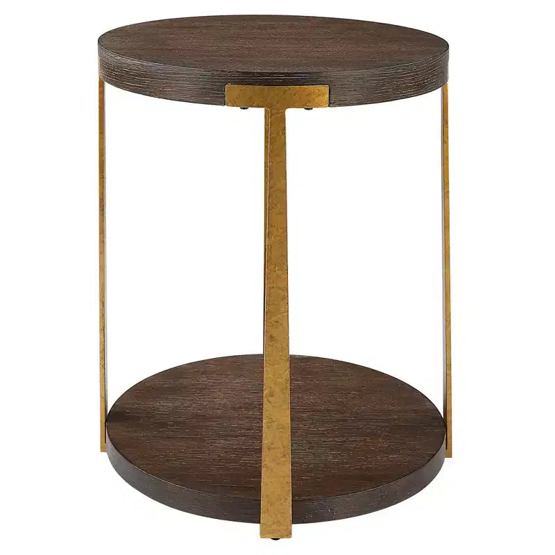 Table d'appoint ronde en bois de café 19" Uttermost Palisade