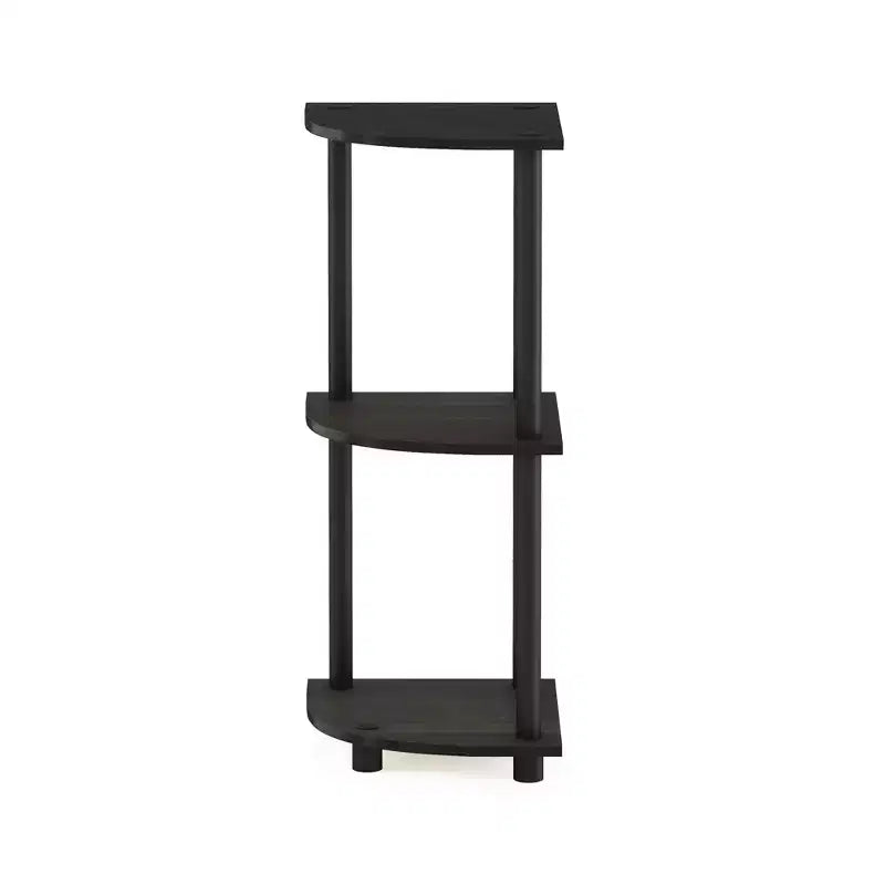 Furinno Étagère d'angle à 3 niveaux ouverte multifonctionnelle avec étagères réglables, Espresso/Noir