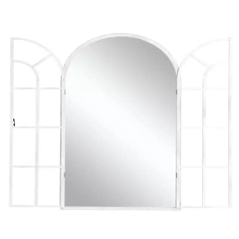 Dovelina Miroir mural décoratif à cadre en bois arqué 36H x 24W pour salon, salle à manger, chambre et entrée