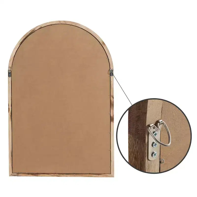 Dovelina Miroir mural décoratif à cadre en bois arqué 36H x 24W pour salon, salle à manger, chambre et entrée