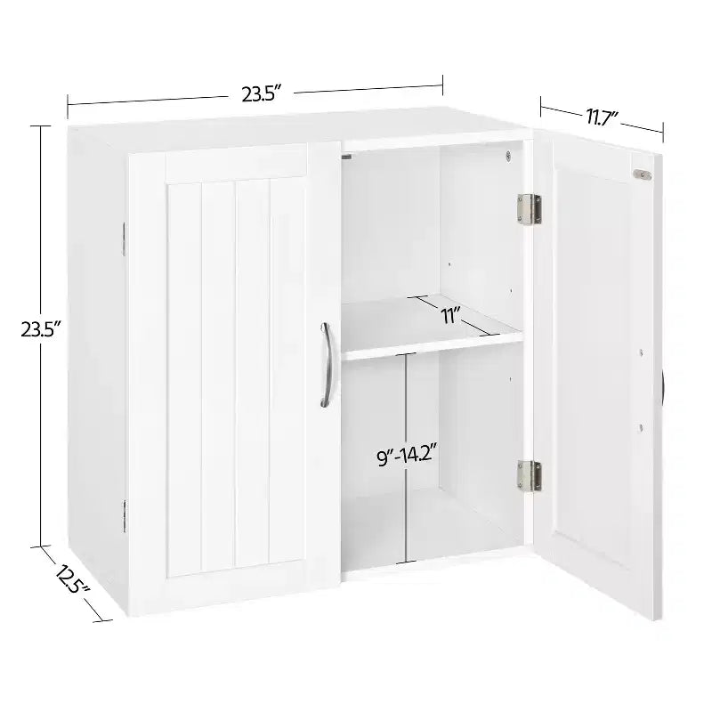 Meuble de Rangement Mural Yaheetech avec Étagère Réglable, Blanc