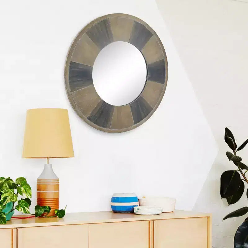 Miroir rustique rond de 27 pouces - Collection Stonebriar