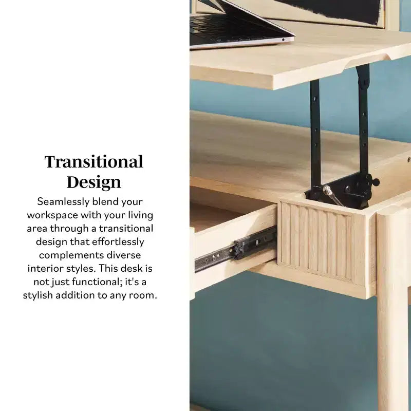 Bureau à plateau élévateur cannelé Saracina Home