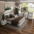 Ensemble de chambre à coucher 6 pièces Conjira blanc moderne en bois avec plateforme de rangement et ports USB par Furniture of America
