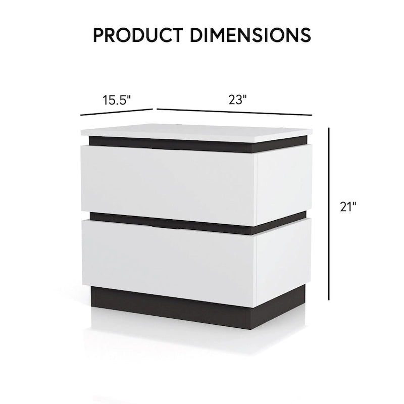 Ensemble de chambre à coucher 6 pièces Conjira blanc moderne en bois avec plateforme de rangement et ports USB par Furniture of America
