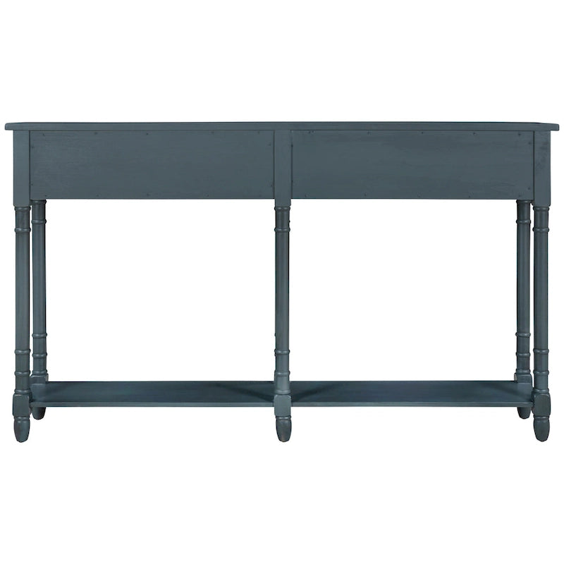 TREXM Table Console en Bois Massif avec Tiroirs de Rangement et Étagère Inférieure