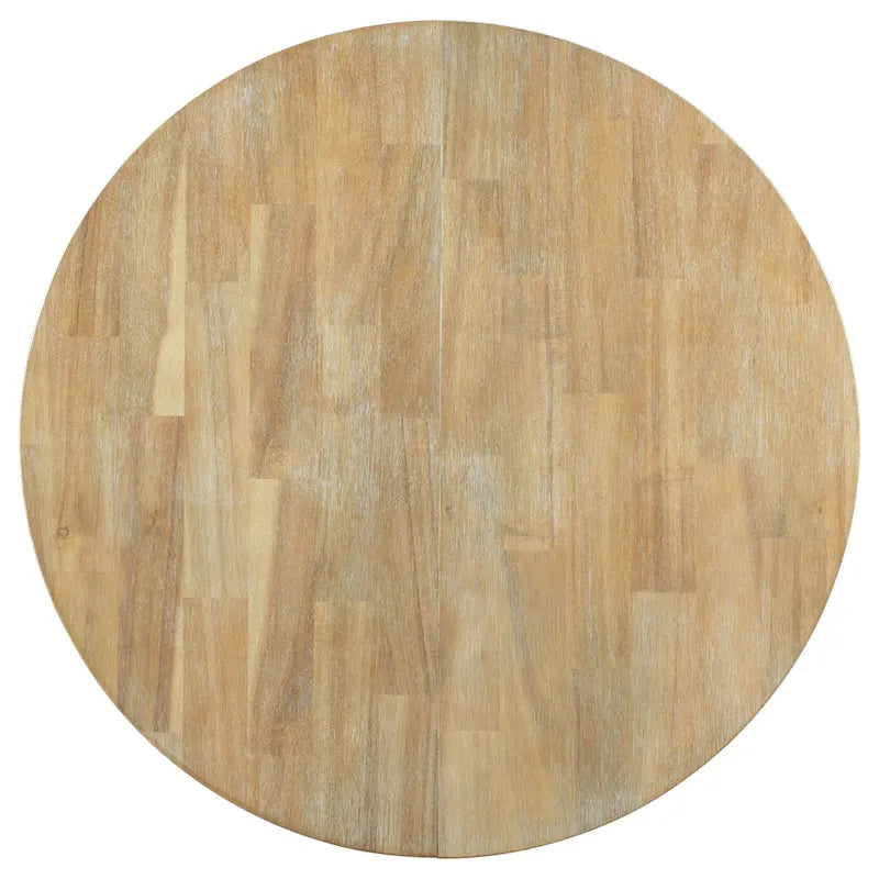 Table de salle à manger ronde extensible TREXM Farmhouse avec plateau en bois de 16 feuilles