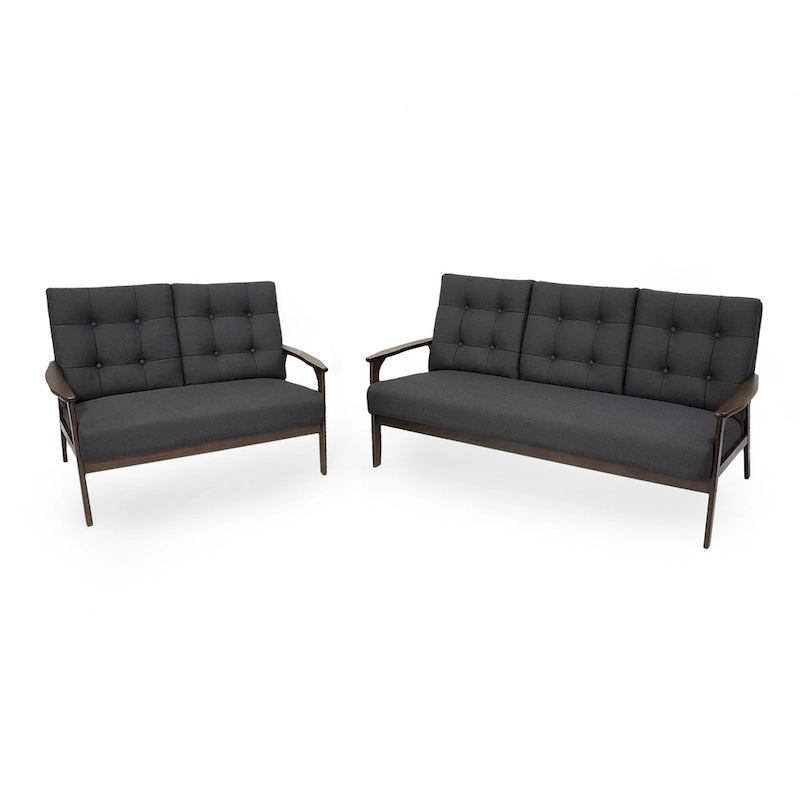 Ensemble de canapé 2 pièces en tissu Aries Mid-century par Christopher Knight Home