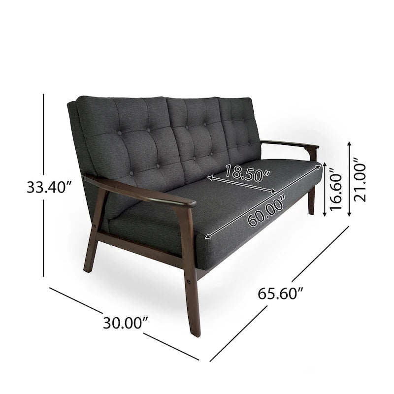 Ensemble de canapé 2 pièces en tissu Aries Mid-century par Christopher Knight Home
