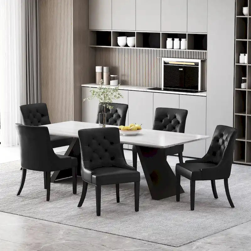 Chaises de salle à manger capitonnées Cheney (lot de 6) de Christopher Knight Home