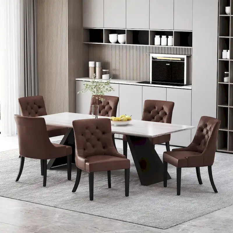 Chaises de salle à manger capitonnées Cheney (lot de 6) de Christopher Knight Home