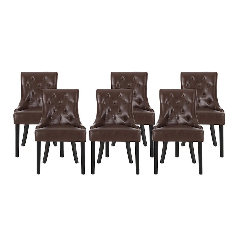 Chaises de salle à manger capitonnées Cheney (lot de 6) de Christopher Knight Home