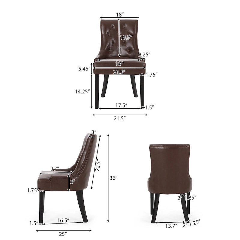 Chaises de salle à manger capitonnées Cheney (lot de 6) de Christopher Knight Home