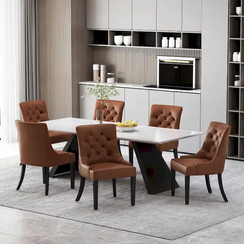 Chaises de salle à manger capitonnées Cheney (lot de 6) de Christopher Knight Home