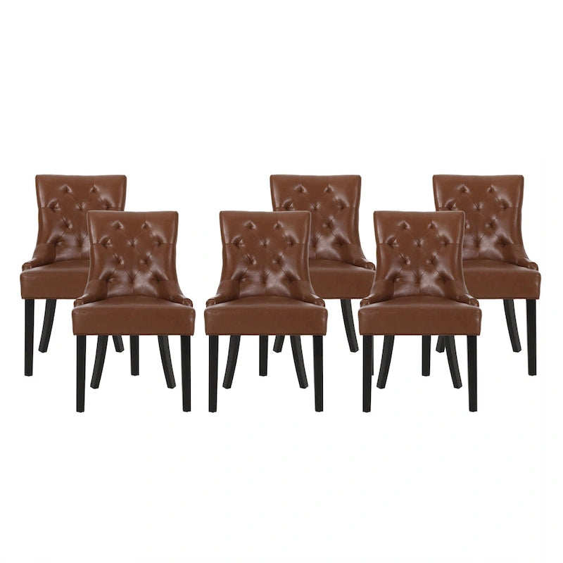 Chaises de salle à manger capitonnées Cheney (lot de 6) de Christopher Knight Home