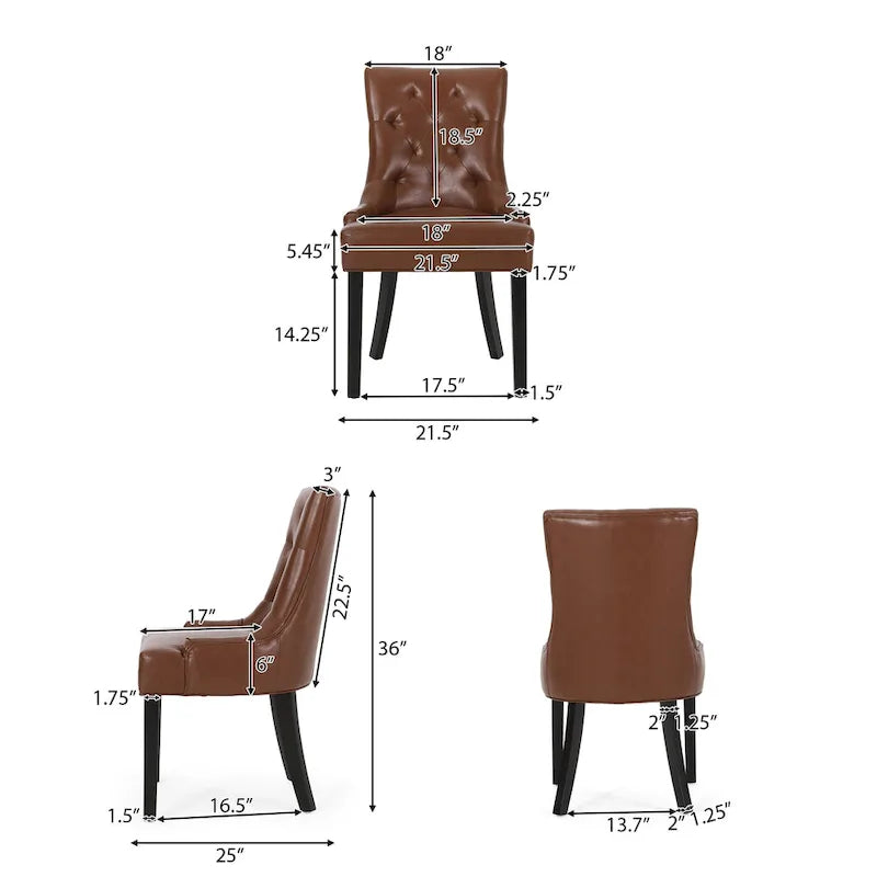 Chaises de salle à manger capitonnées Cheney (lot de 6) de Christopher Knight Home