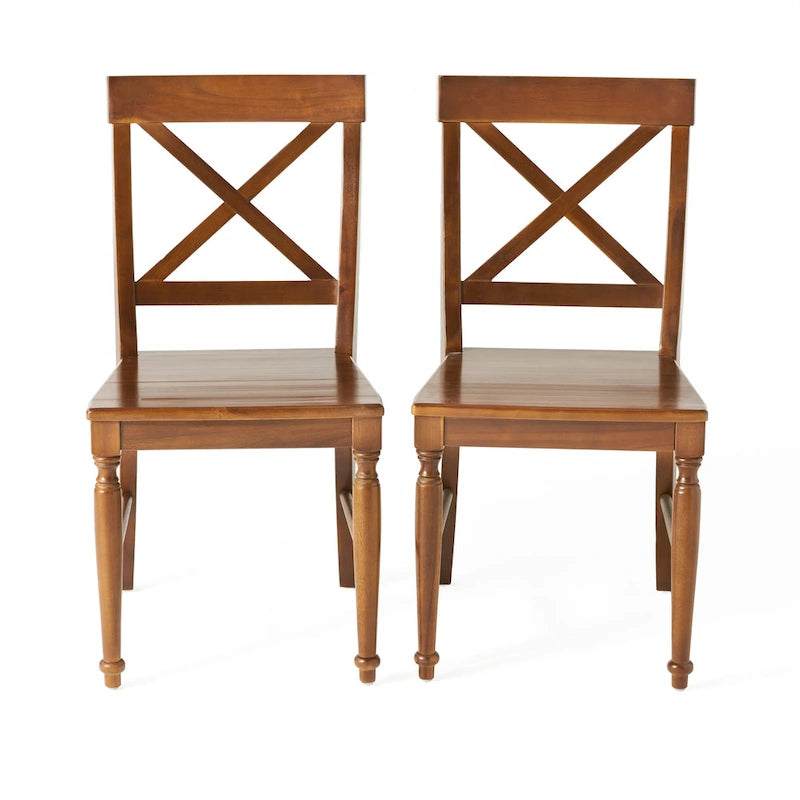 Chaise de salle à manger Rovie en bois d'acacia (lot de 2) par Christopher Knight Home