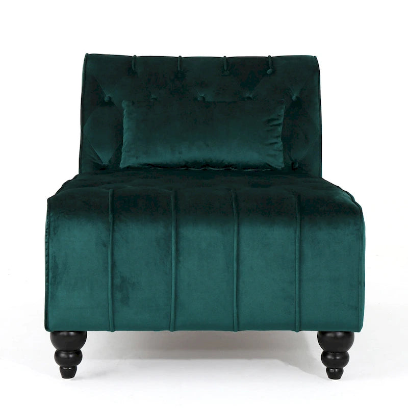 Rubie, méridienne en velours capitonné de style glamour moderne par Christopher Knight Home