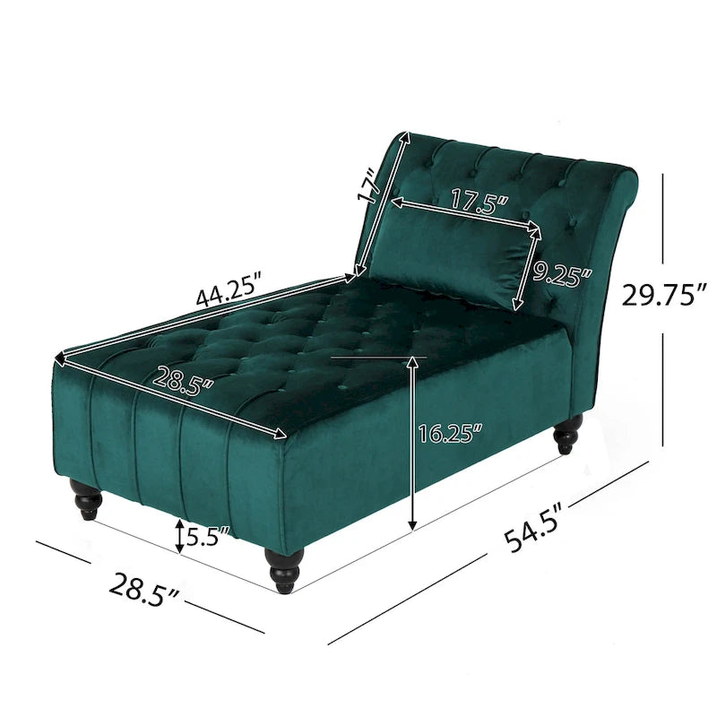 Rubie, méridienne en velours capitonné de style glamour moderne par Christopher Knight Home