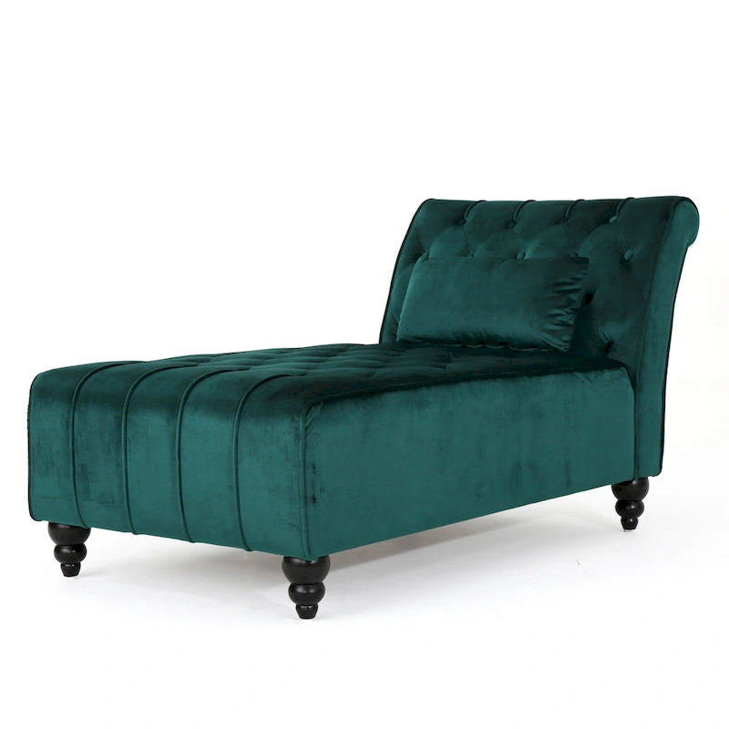 Rubie, méridienne en velours capitonné de style glamour moderne par Christopher Knight Home