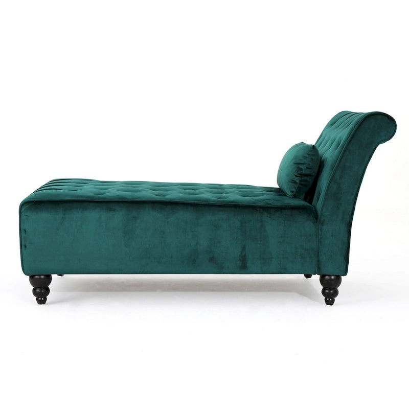 Rubie, méridienne en velours capitonné de style glamour moderne par Christopher Knight Home