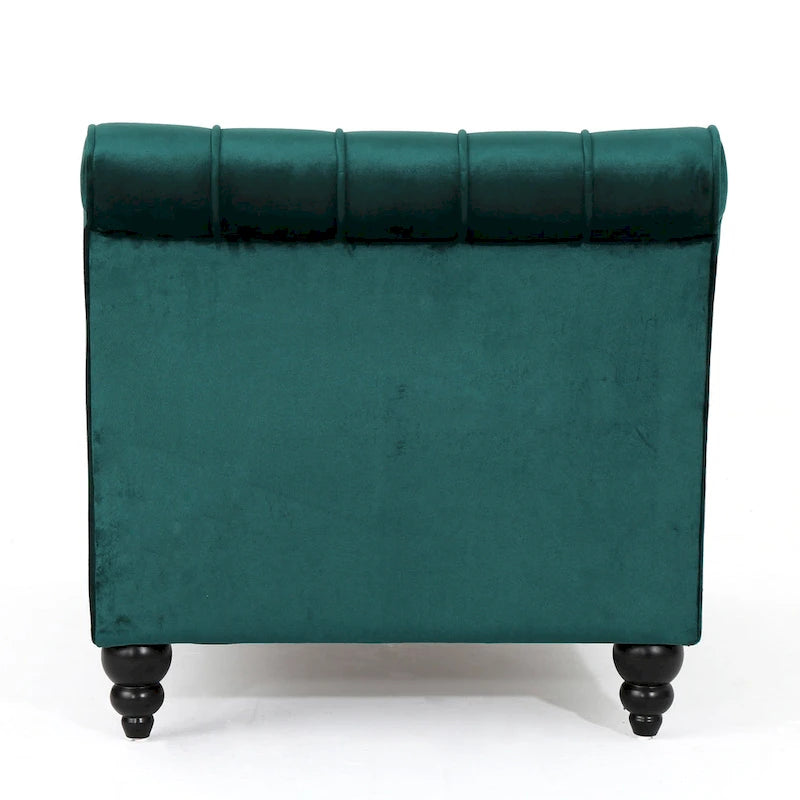 Rubie, méridienne en velours capitonné de style glamour moderne par Christopher Knight Home