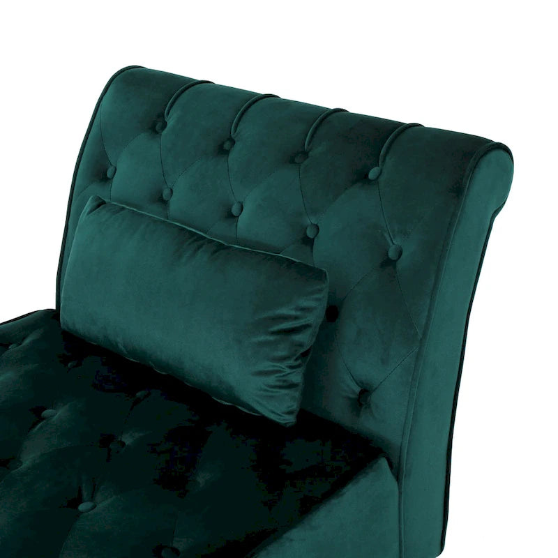Rubie, méridienne en velours capitonné de style glamour moderne par Christopher Knight Home