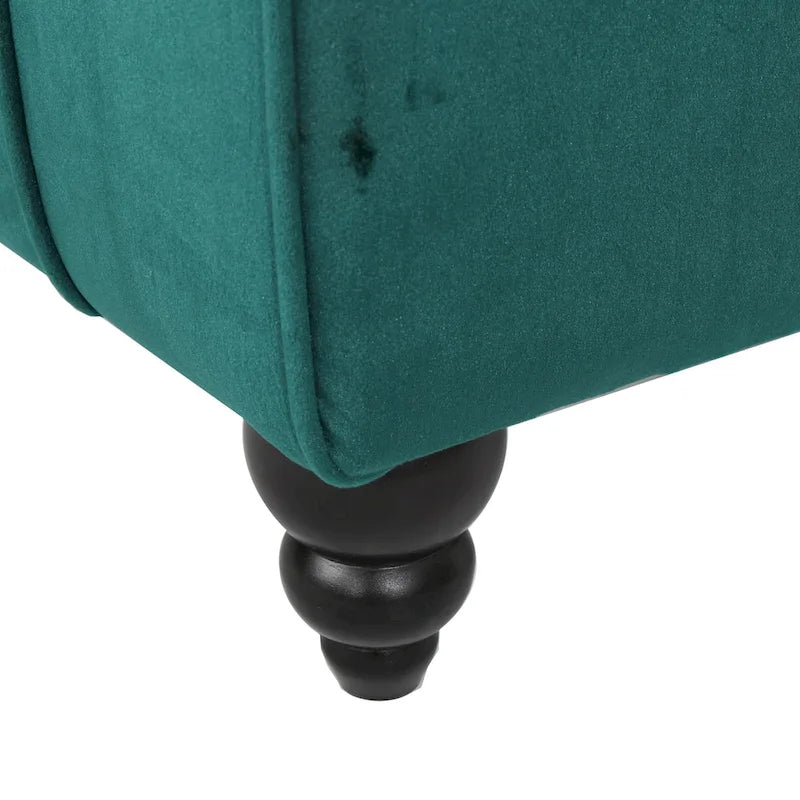 Rubie, méridienne en velours capitonné de style glamour moderne par Christopher Knight Home