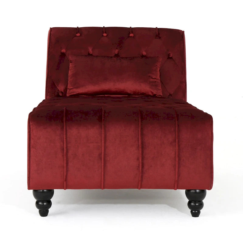 Rubie, méridienne en velours capitonné de style glamour moderne par Christopher Knight Home