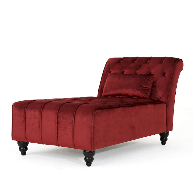 Rubie, méridienne en velours capitonné de style glamour moderne par Christopher Knight Home