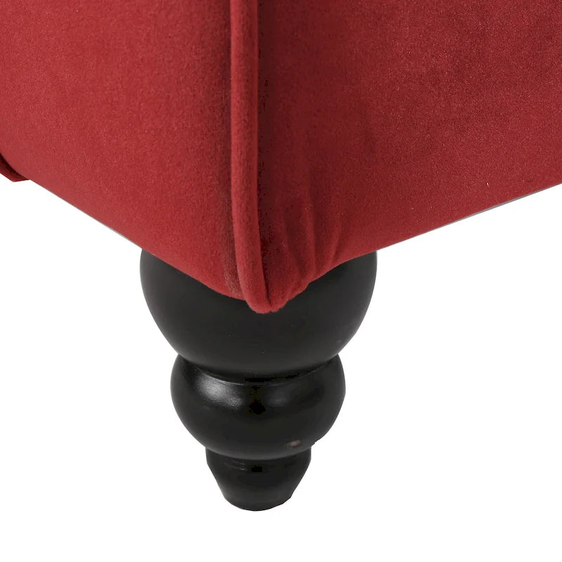 Rubie, méridienne en velours capitonné de style glamour moderne par Christopher Knight Home