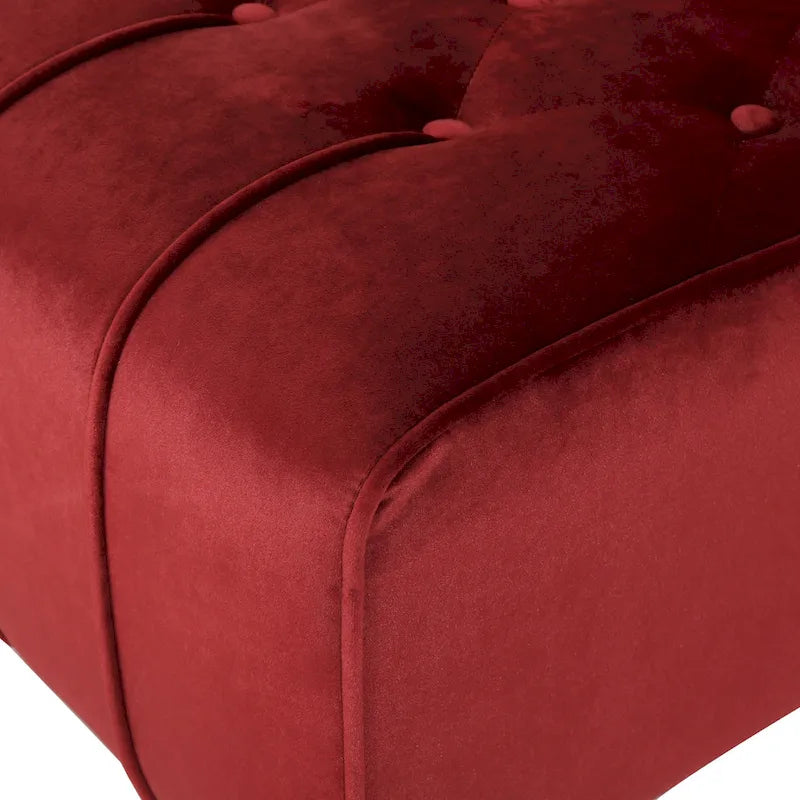 Rubie, méridienne en velours capitonné de style glamour moderne par Christopher Knight Home