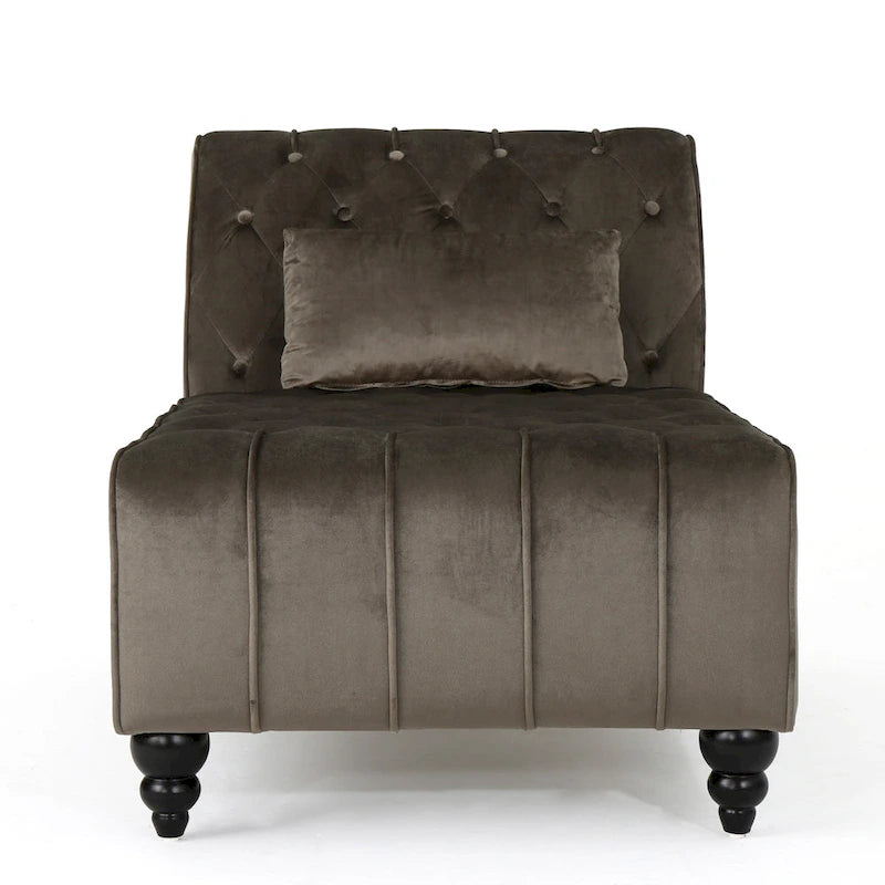 Rubie, méridienne en velours capitonné de style glamour moderne par Christopher Knight Home