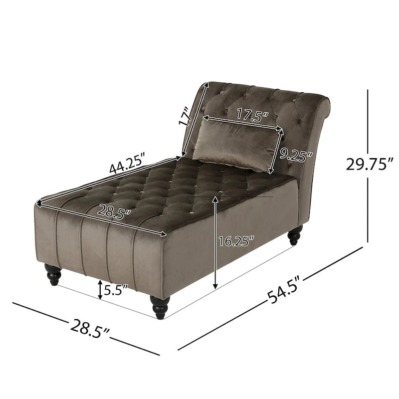 Rubie, méridienne en velours capitonné de style glamour moderne par Christopher Knight Home