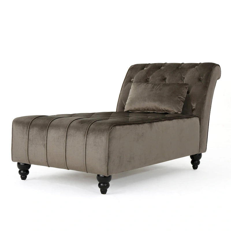 Rubie, méridienne en velours capitonné de style glamour moderne par Christopher Knight Home