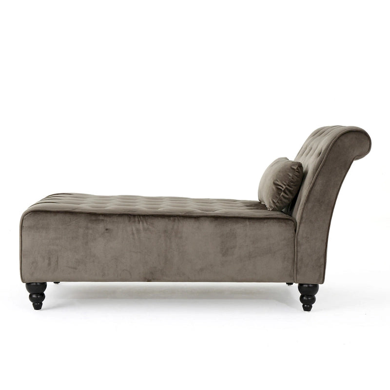 Rubie, méridienne en velours capitonné de style glamour moderne par Christopher Knight Home