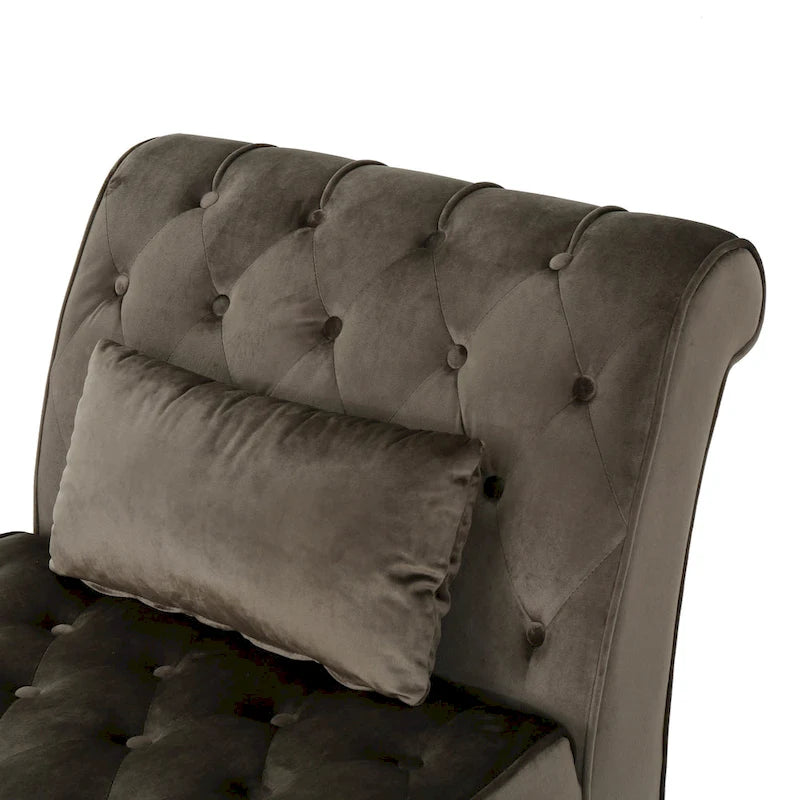 Rubie, méridienne en velours capitonné de style glamour moderne par Christopher Knight Home