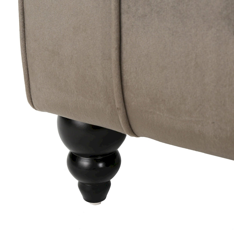 Rubie, méridienne en velours capitonné de style glamour moderne par Christopher Knight Home
