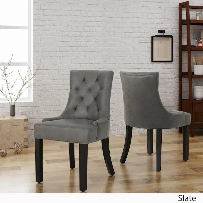Chaises de salle à manger Hayden en microfibre (lot de 2) par Christopher Knight Home