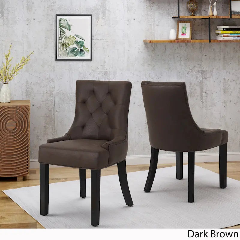 Chaises de salle à manger Hayden en microfibre (lot de 2) par Christopher Knight Home