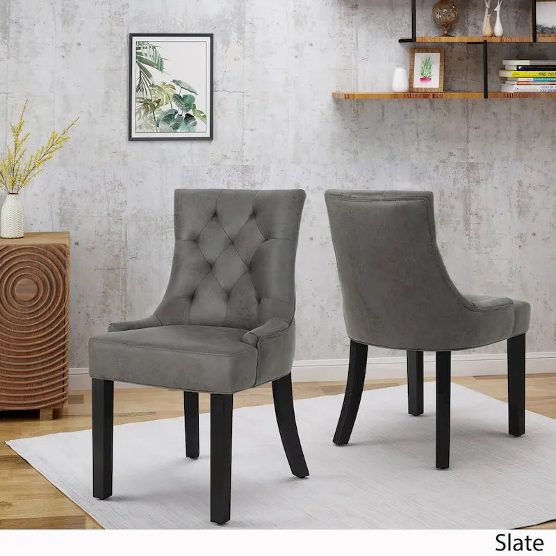 Chaises de salle à manger Hayden en microfibre (lot de 2) par Christopher Knight Home